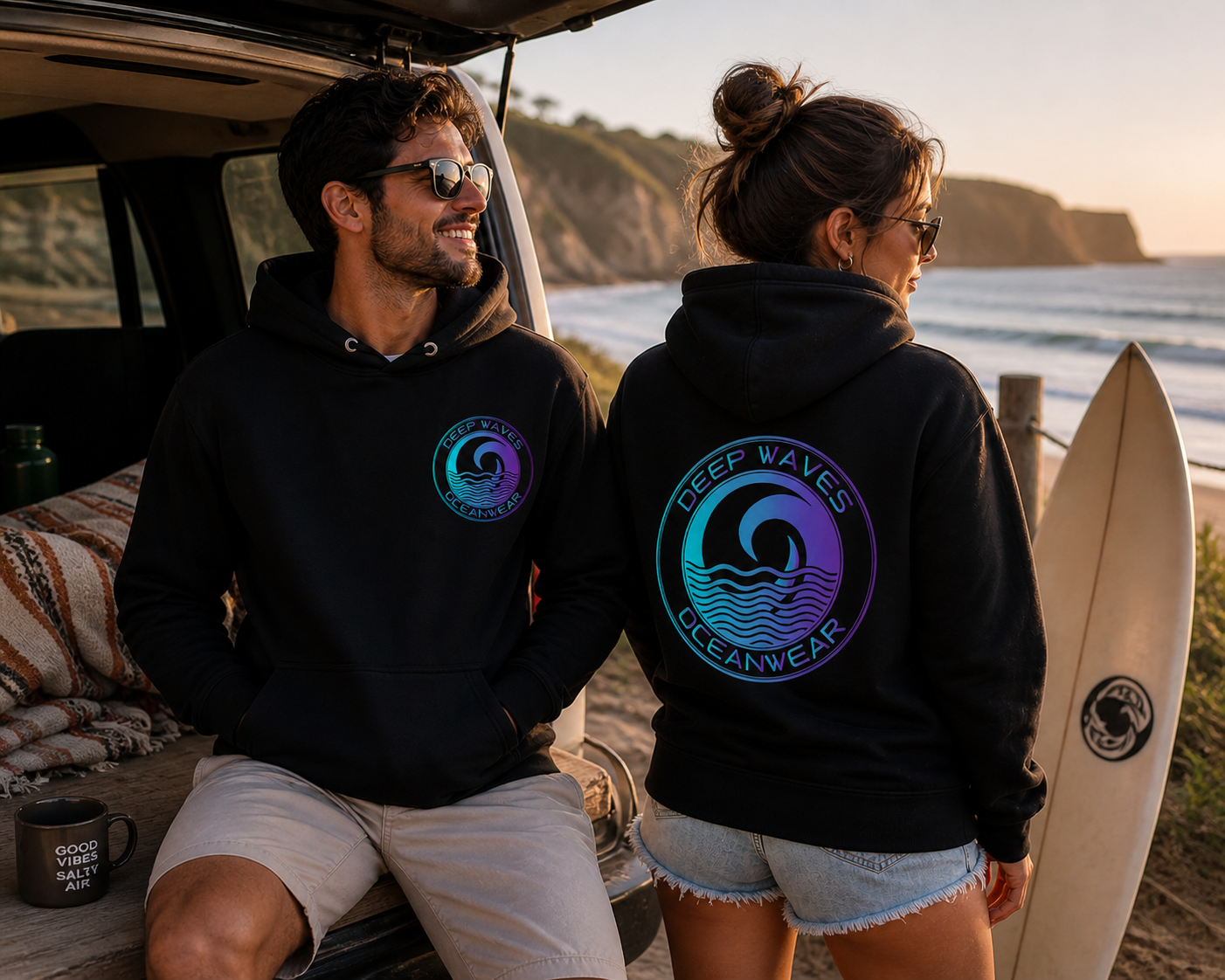 Deep Waves Unisex Hoodie | Ocean Energy & Inner Strength Streetwear