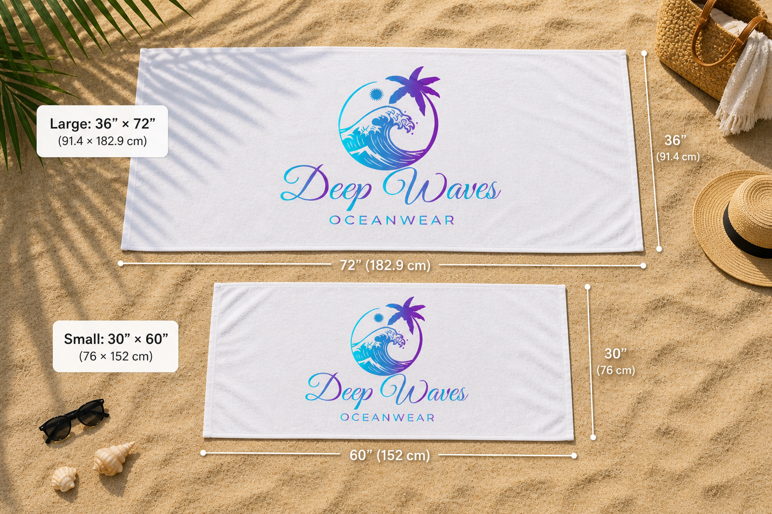 Deep Waves Luxury Beach & Bath Towel | Ultra-Soft Ocean-Inspired Towel for Relaxation, Travel & Everyday Comfort