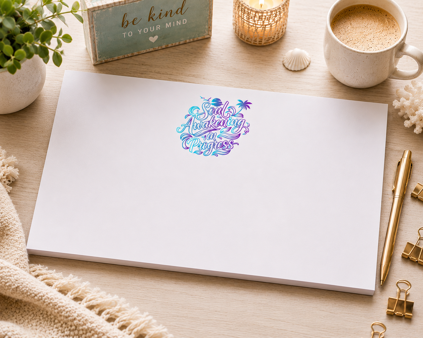 Deep Waves Ocean Notepad | Minimalist Coastal Stationery | Daily Planner, To-Do List & Mindfulness Notes