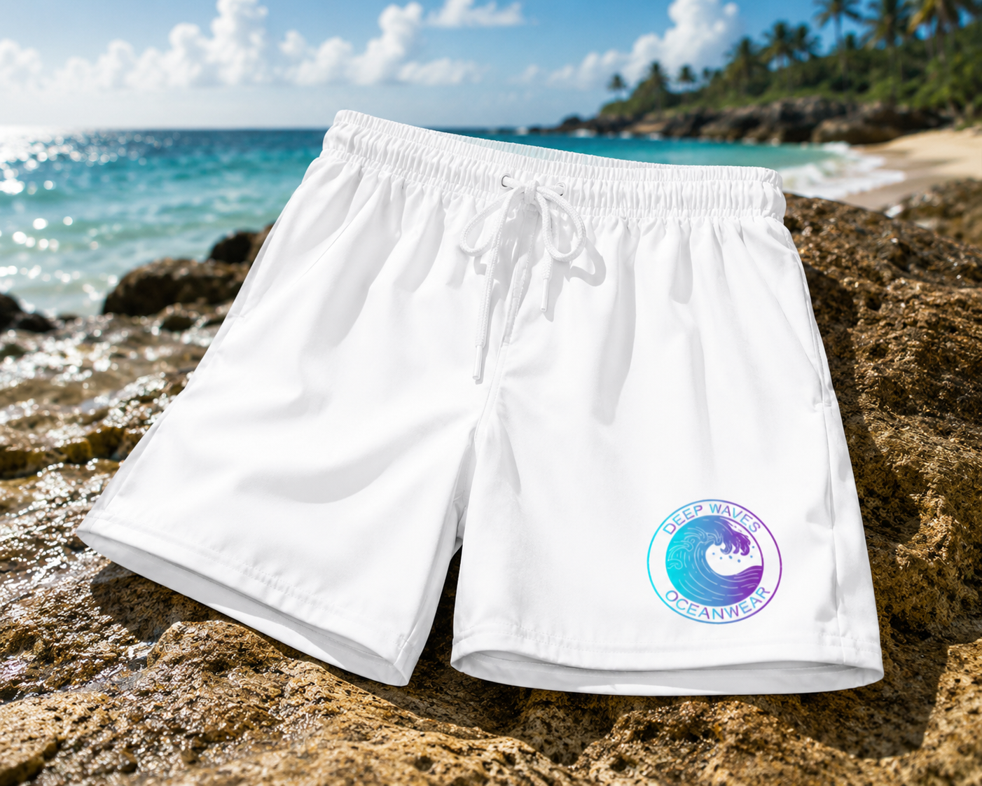 Deep Waves Performance Swim Trunks | Stretch, Quick-Dry, UPF 50+ Beach Shorts