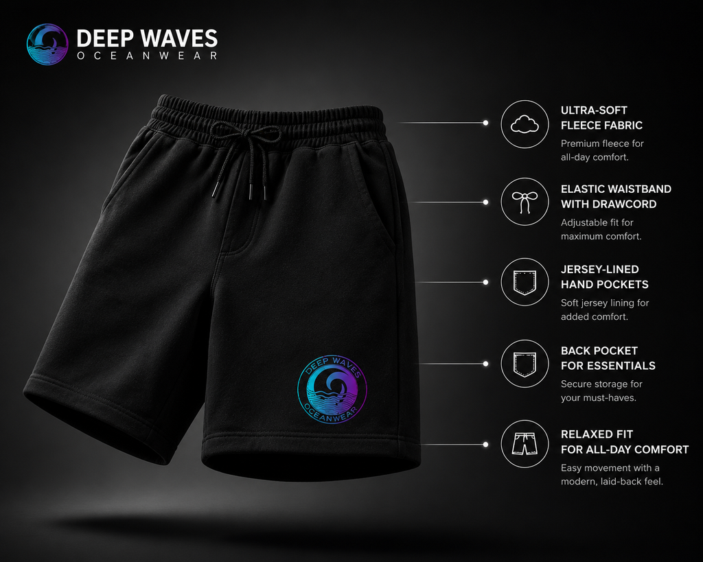 Deep Waves Men's Fleece Shorts