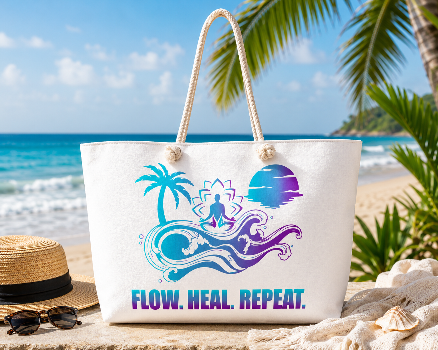 Flow. Heal. Repeat. Oversized Weekender Tote Bag