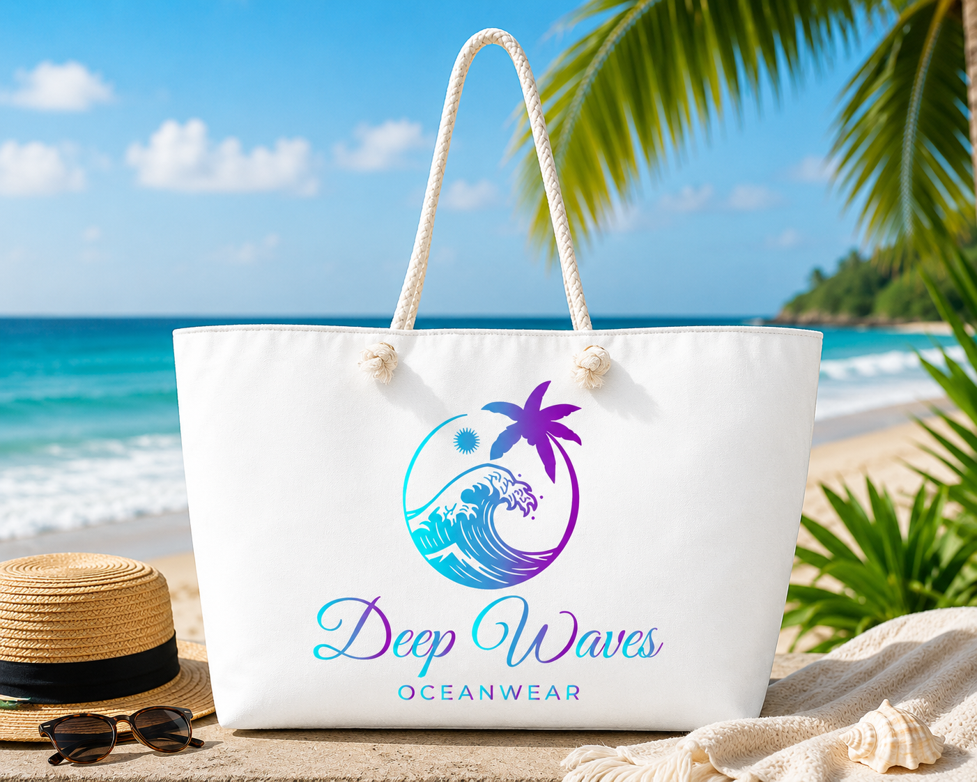 Deep Waves Oceanwear Oversized Weekender Tote Bag