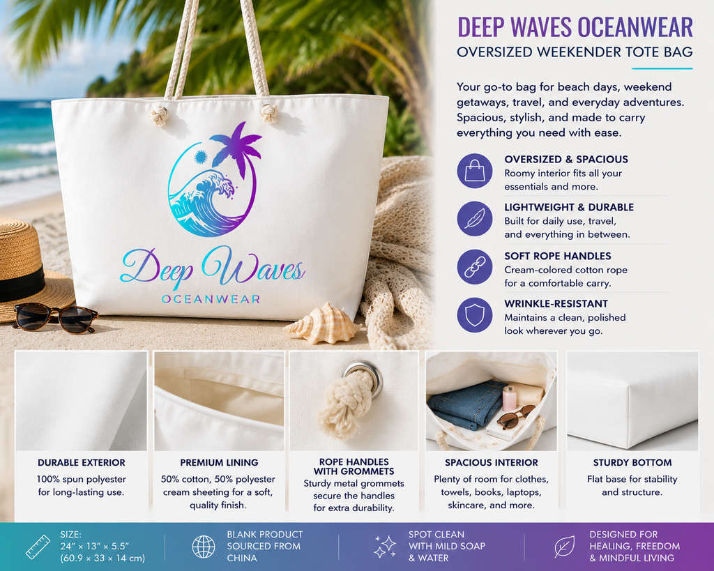 Deep Waves Logo Weekender Tote