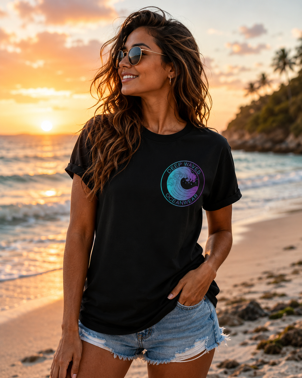Healed Souls Glow Differently Relaxed Tee — Lotus Black