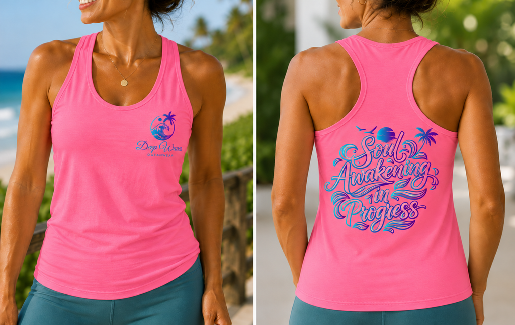 Soul Awakening In Progress Racerback Tank — Floral