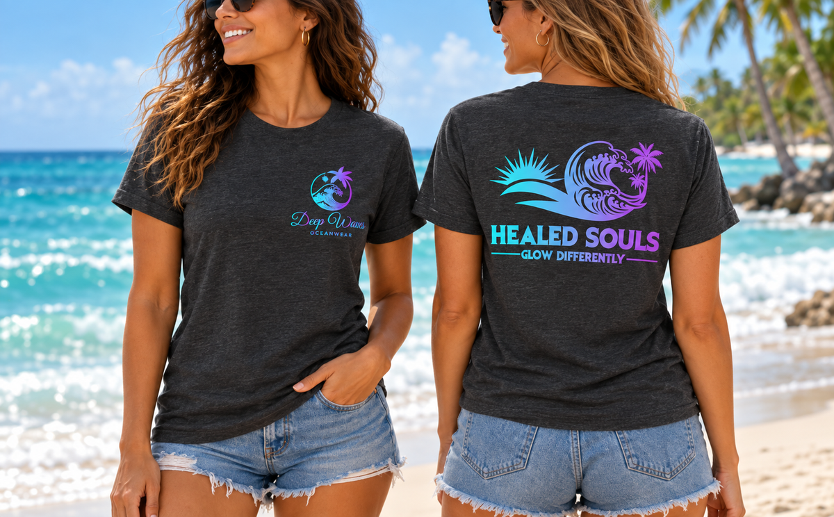 Healed Souls Glow Differently Wave Relaxed Tee - Wave
