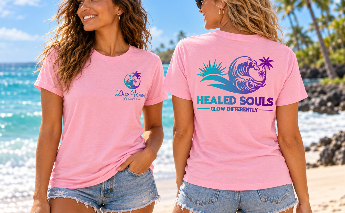 Healed Souls Glow Differently Wave Relaxed Tee - Wave