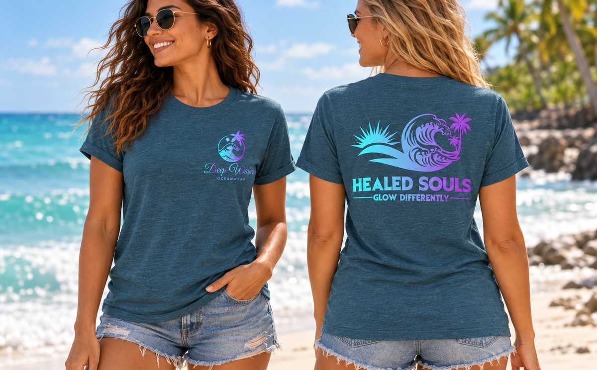 Healed Souls Glow Differently Wave Relaxed Tee - Wave
