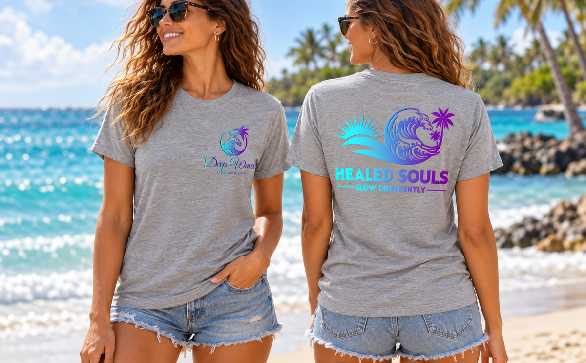 Healed Souls Glow Differently Wave Relaxed Tee - Wave