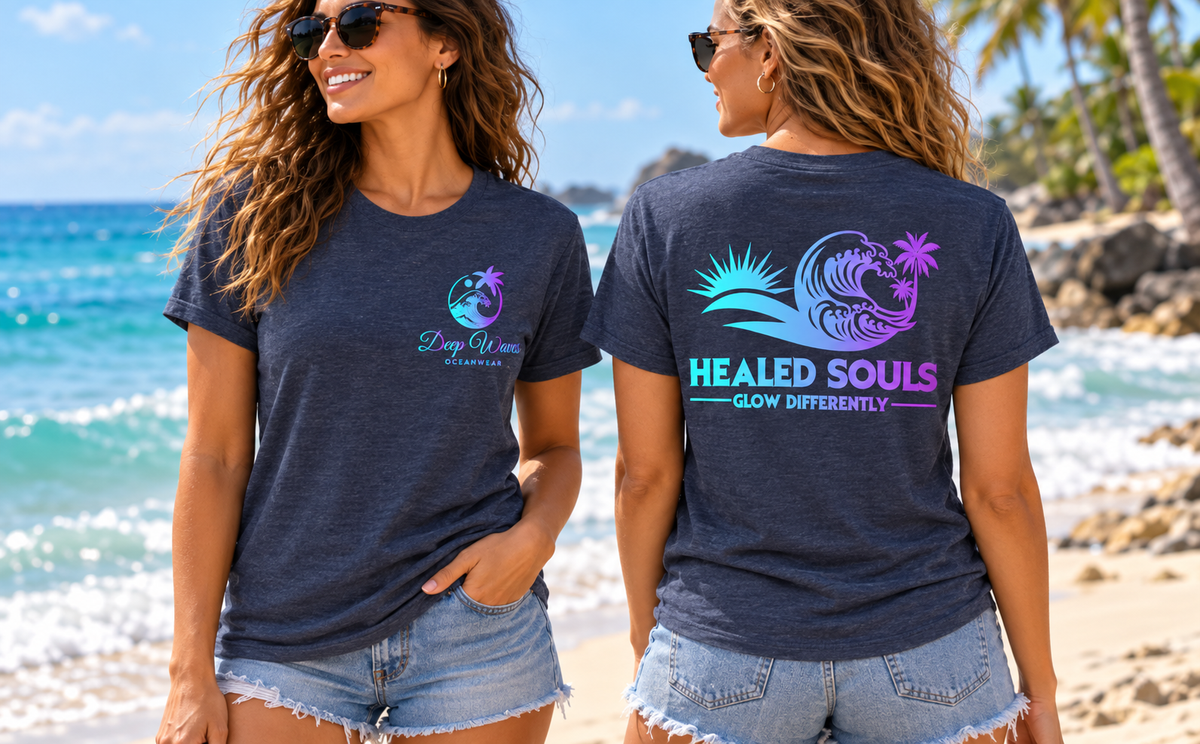 Healed Souls Glow Differently Wave Relaxed Tee - Wave