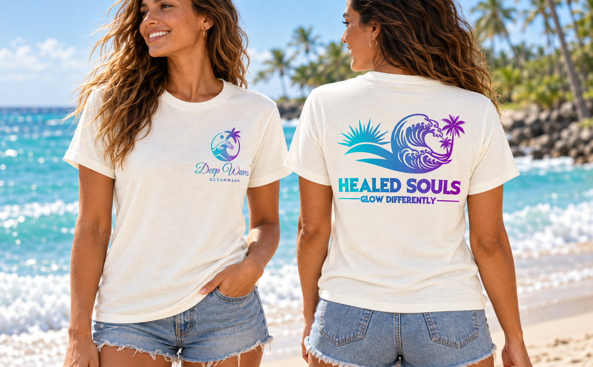 Healed Souls Glow Differently Wave Relaxed Tee - Wave