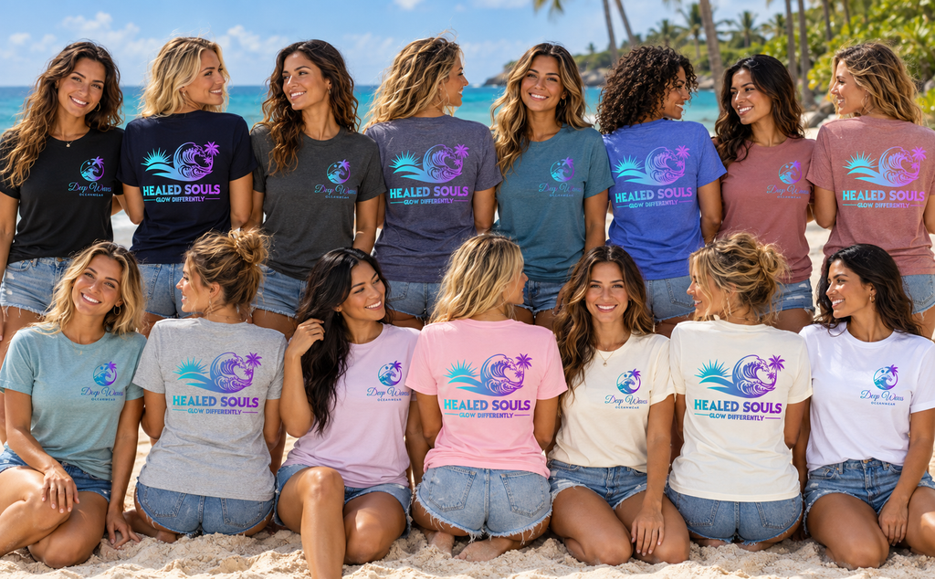 Healed Souls Glow Differently Wave Relaxed Tee - Wave