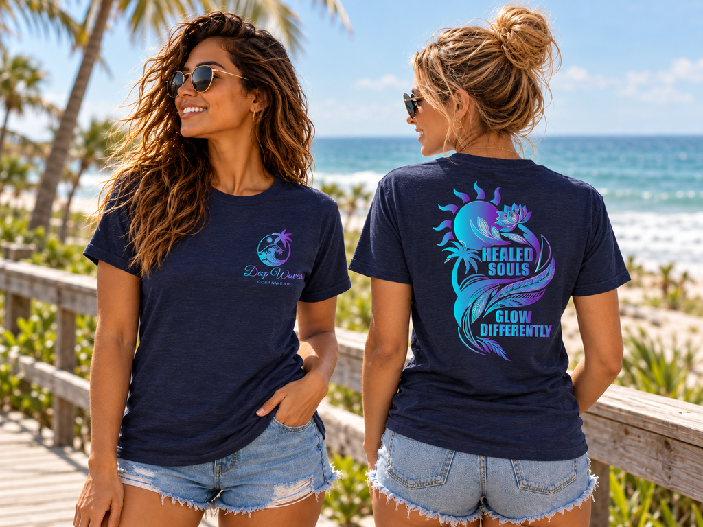 Healed Souls Glow Differently Relaxed Tee - Lotus