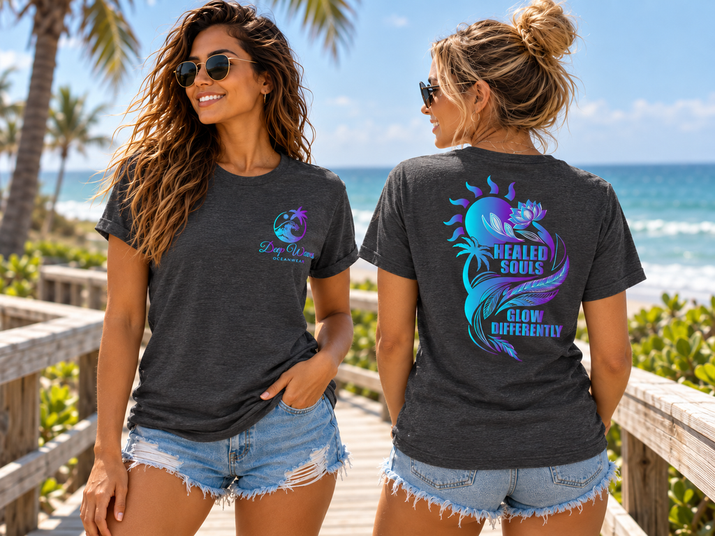Healed Souls Glow Differently Relaxed Tee - Lotus