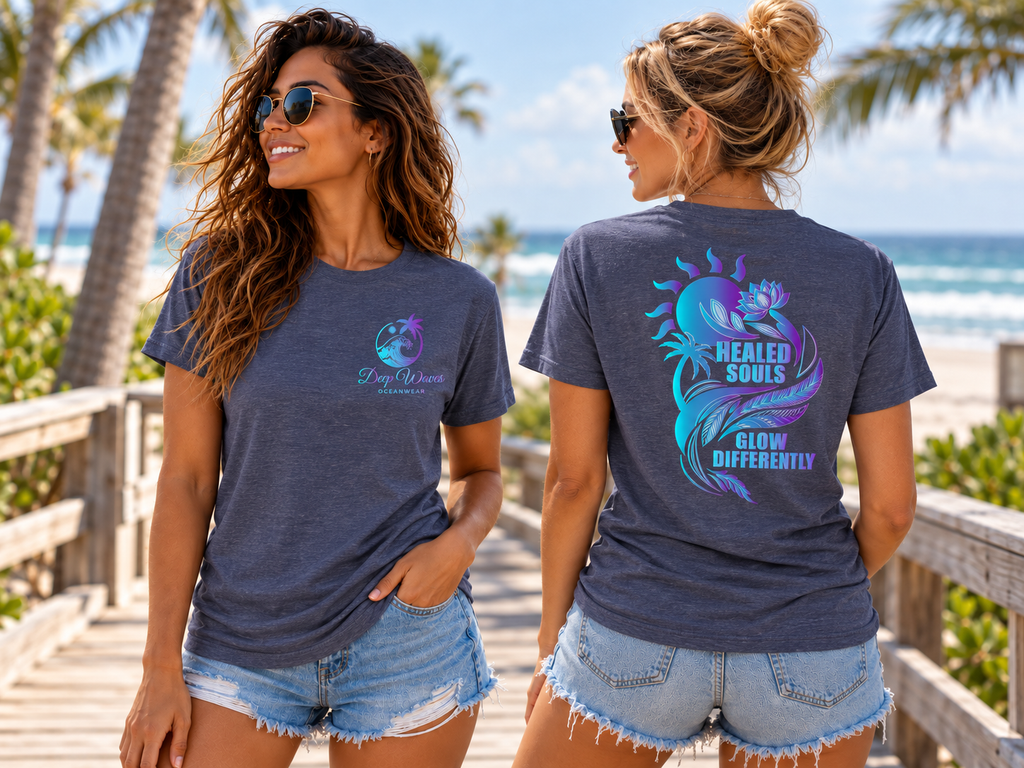 Healed Souls Glow Differently Relaxed Tee - Lotus