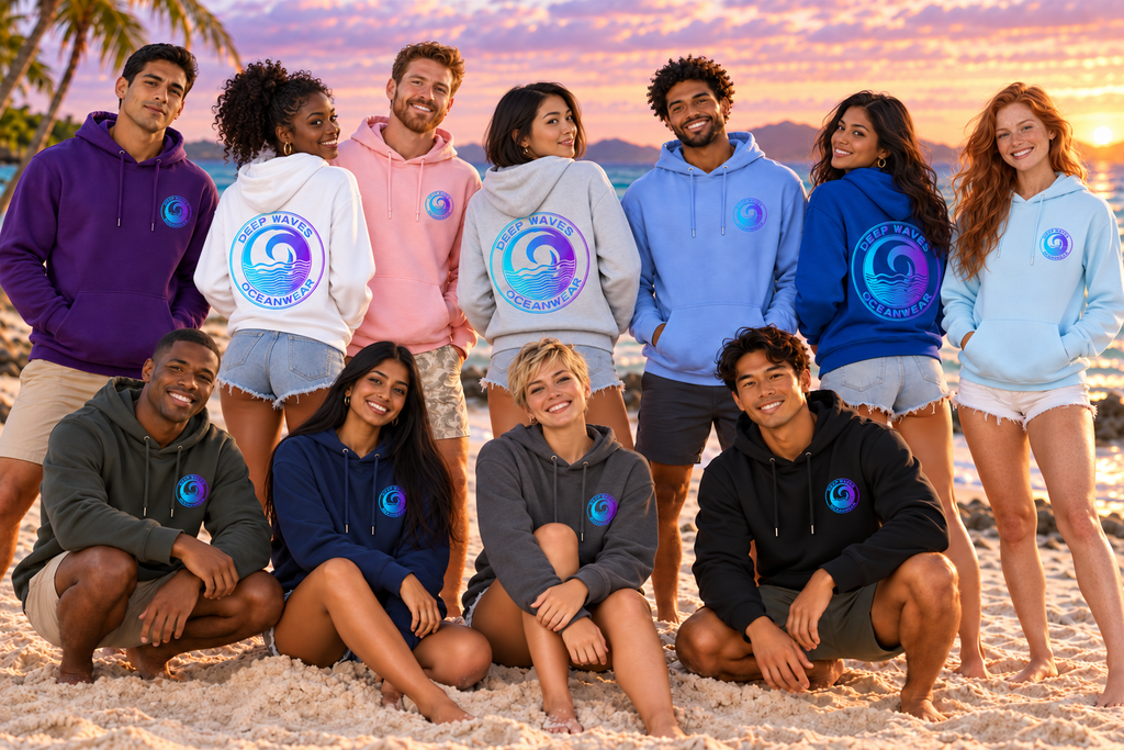 Deep Waves Unisex Pullover Hoodie