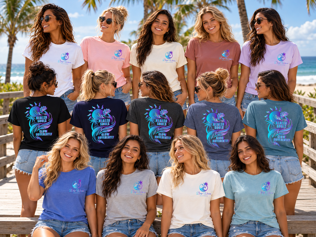 Healed Souls Glow Differently Relaxed Tee - Lotus