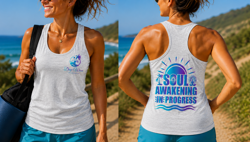Soul Awakening In Progress Racerback Tank - Sunrise
