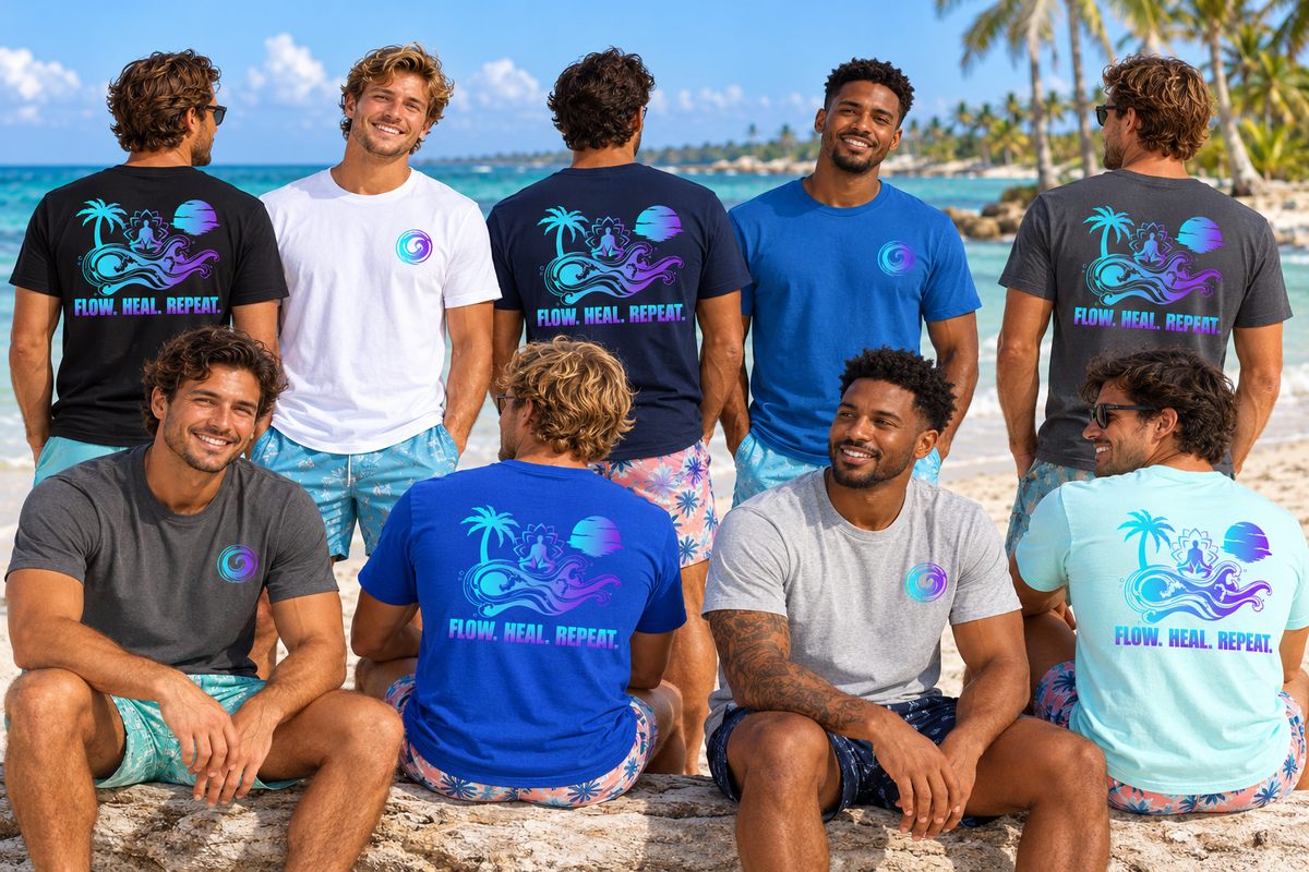 Deep Waves Men's Flow. Heal. Repeat. Graphic Tee