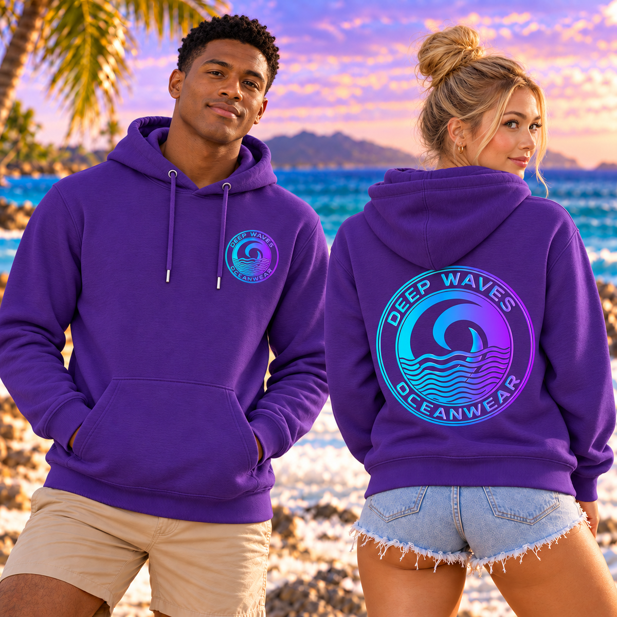 Deep Waves Unisex Pullover Hoodie