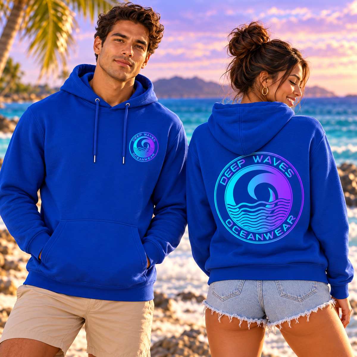 Deep Waves Unisex Pullover Hoodie