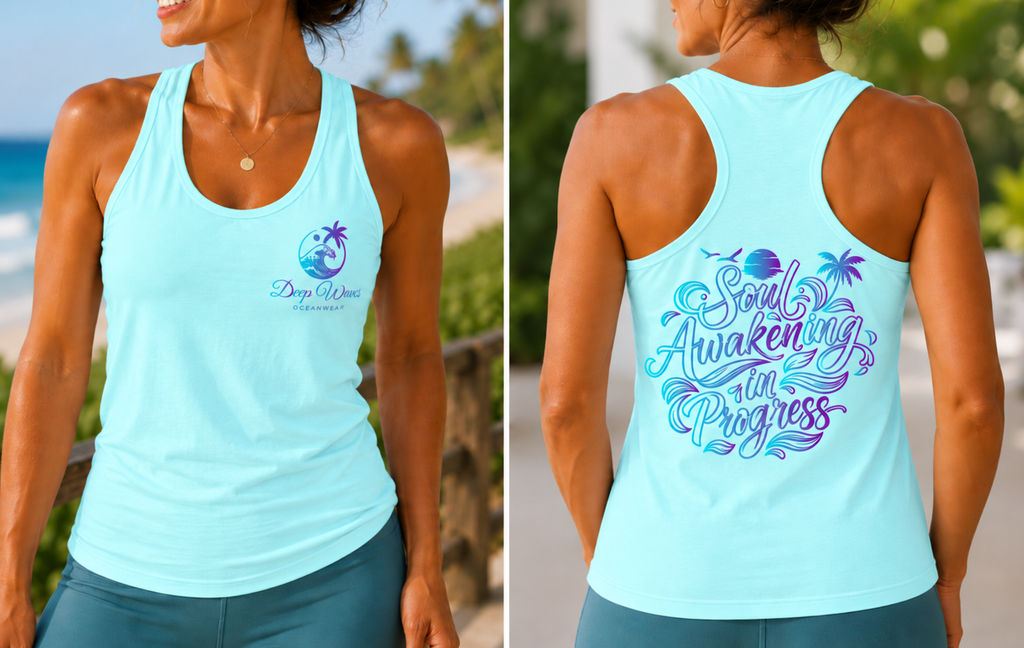 Soul Awakening In Progress Racerback Tank — Floral