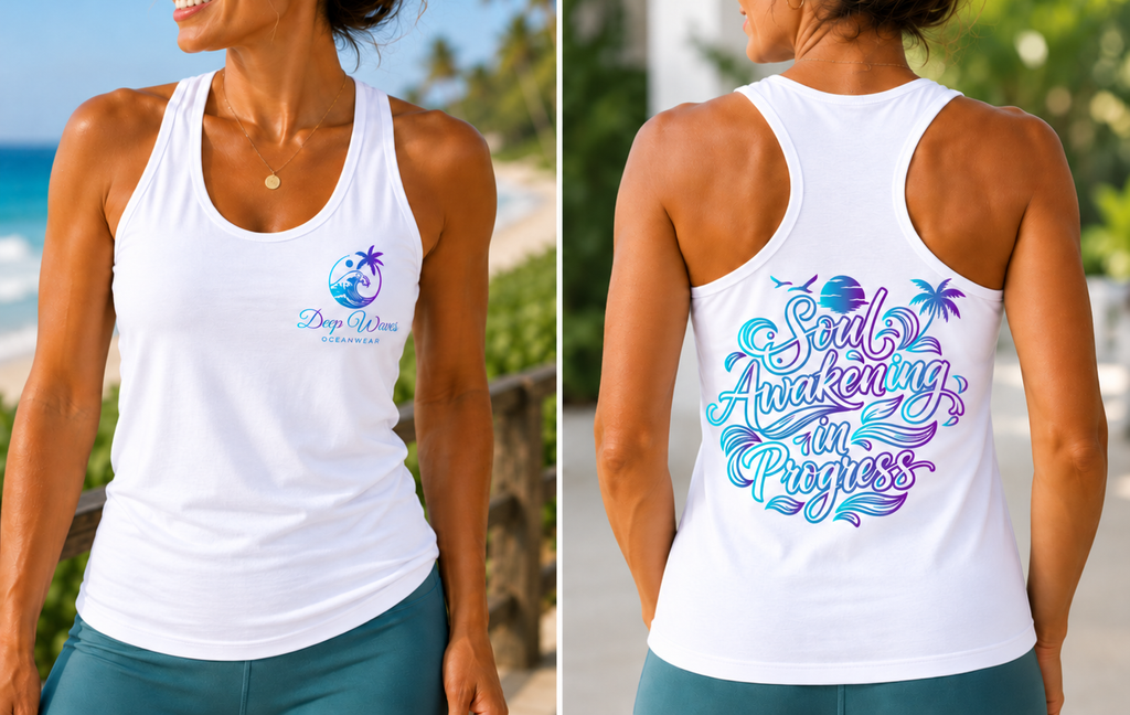 Soul Awakening In Progress Racerback Tank — Floral