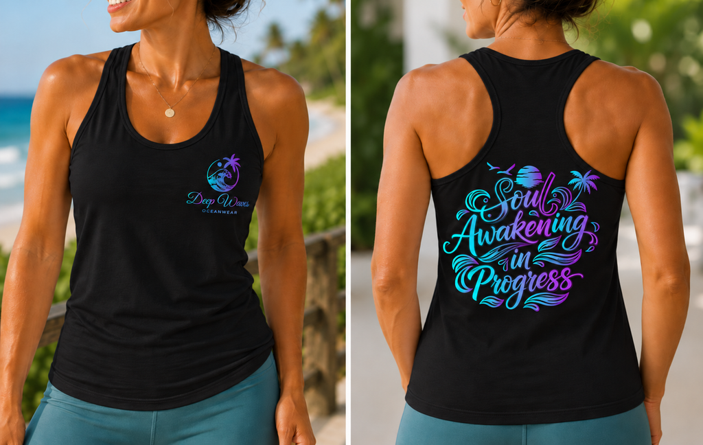 Soul Awakening In Progress Racerback Tank — Floral