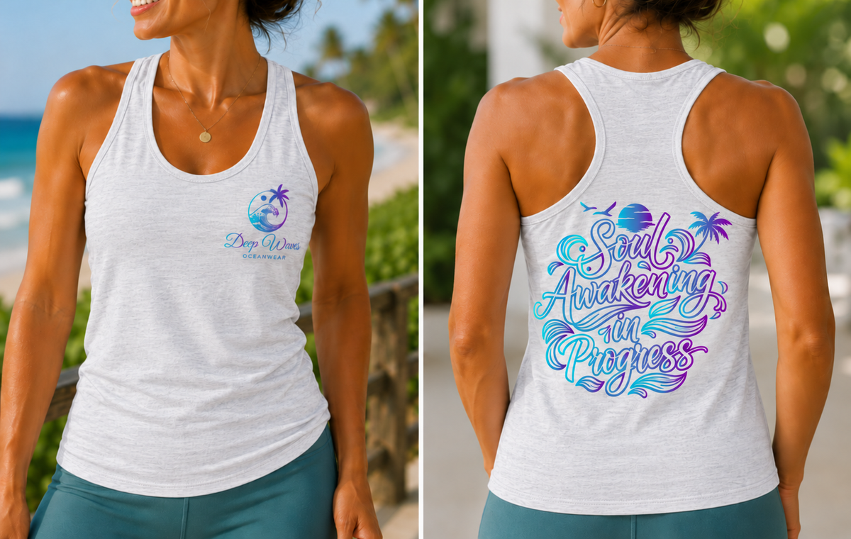 Soul Awakening In Progress Racerback Tank — Floral