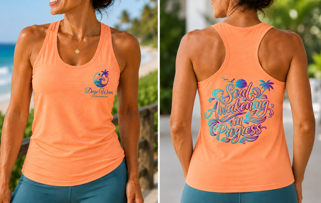 Soul Awakening In Progress Racerback Tank — Floral