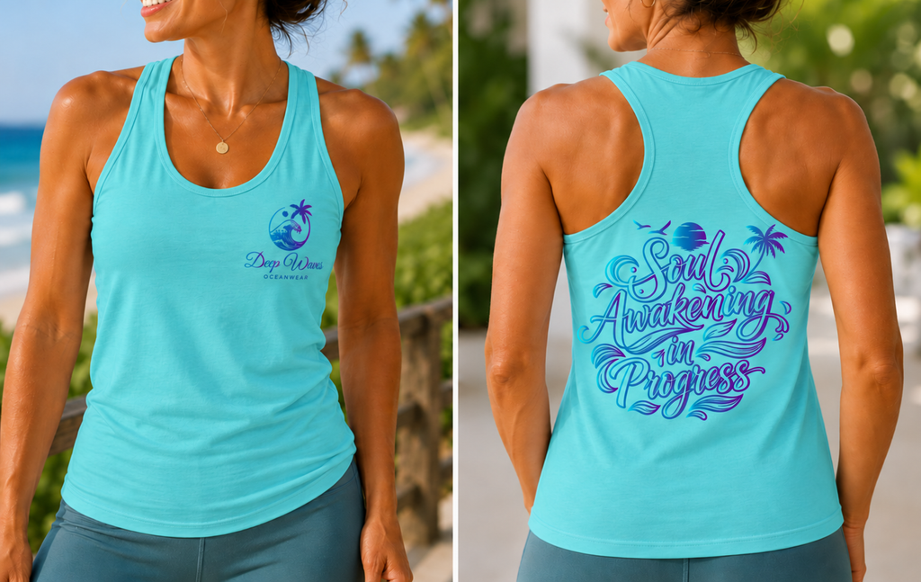 Soul Awakening In Progress Racerback Tank — Floral