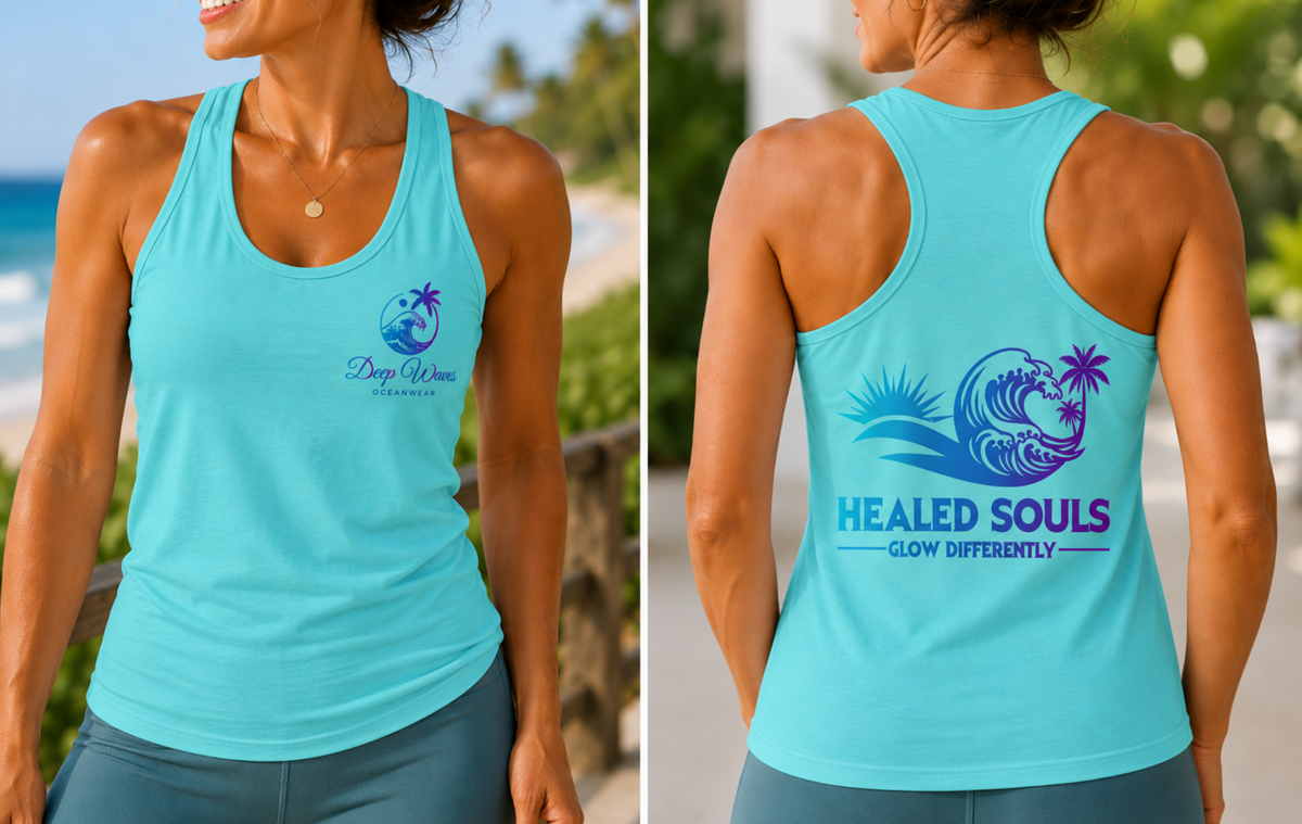 Healed Souls Glow Differently Racerback Tank — Wave