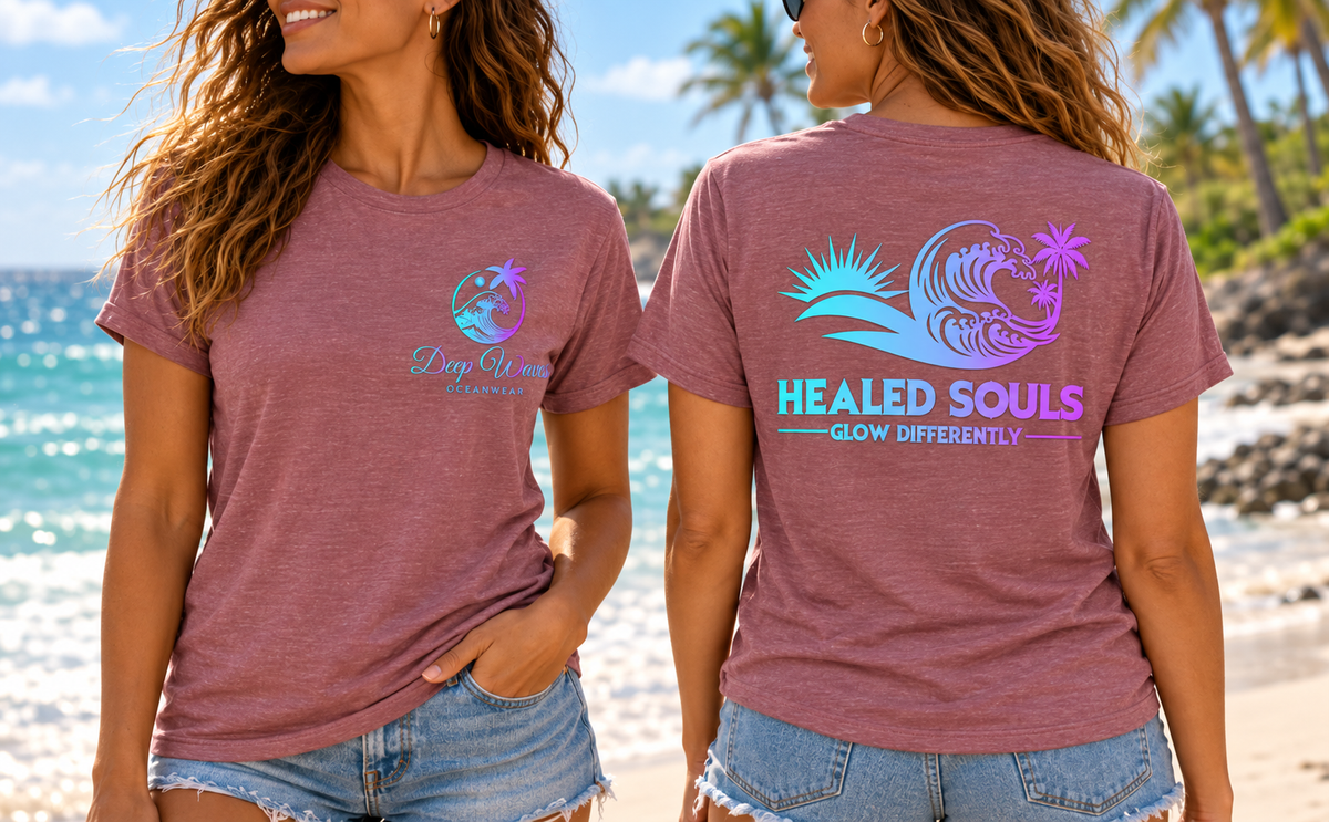 Healed Souls Glow Differently Wave Relaxed Tee - Wave