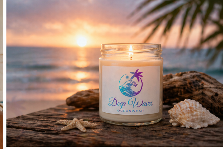 Deep Waves Scented Soy Candle (7 Scents) | Apple Harvest, Sea Salt Orchid, Sage Lavender & More | Relaxation, Aromatherapy & Cozy Home Decor