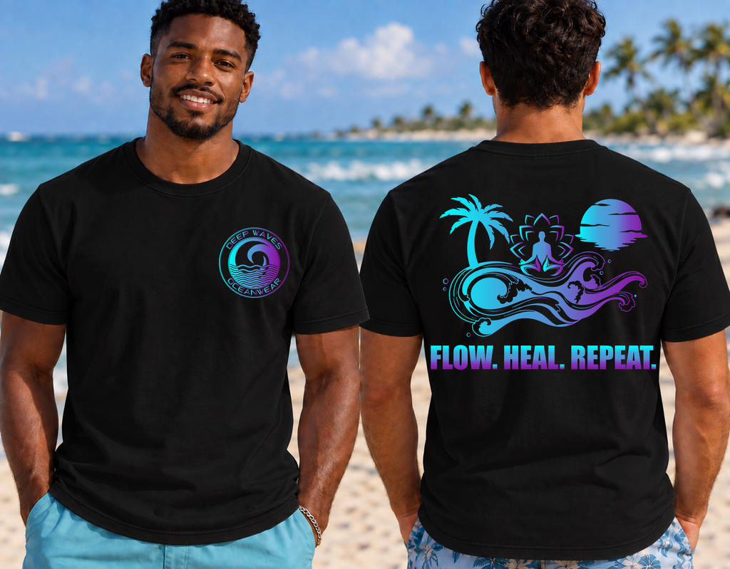 Deep Waves Men's Flow. Heal. Repeat. Graphic Tee