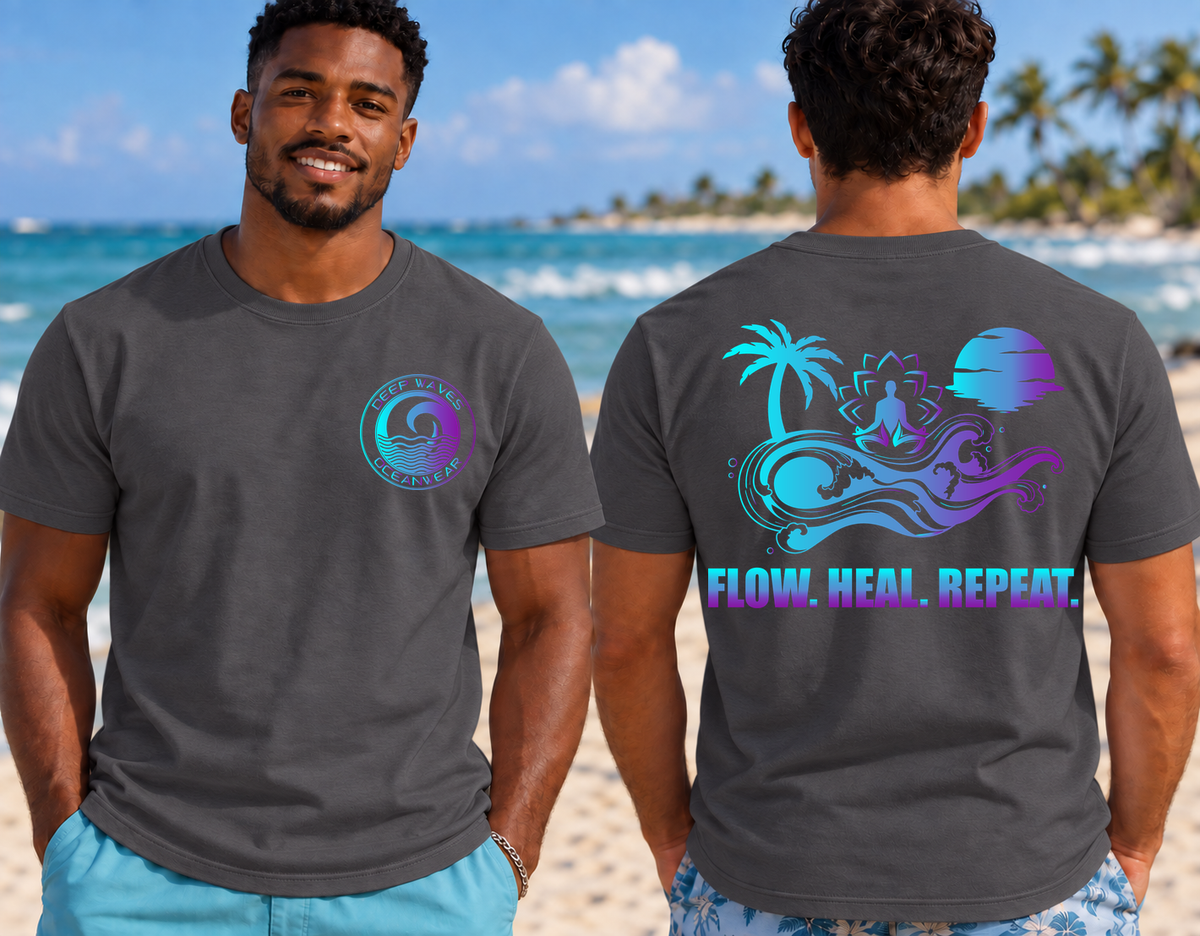 Deep Waves Men's Flow. Heal. Repeat. Graphic Tee