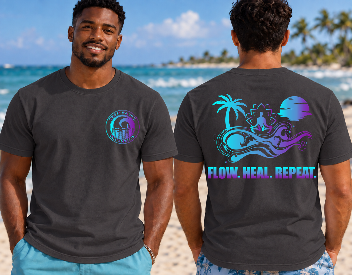 Deep Waves Men's Flow. Heal. Repeat. Graphic Tee