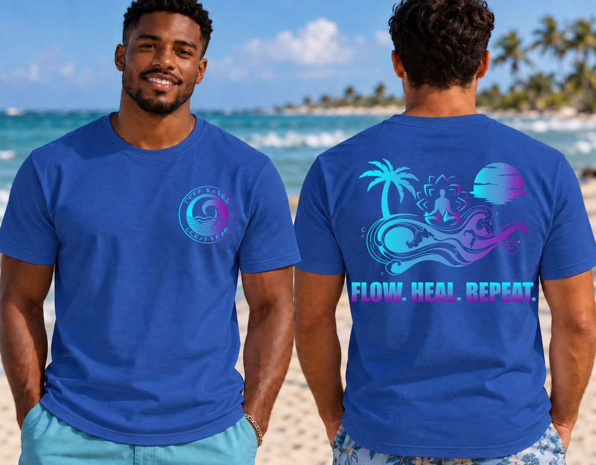 Deep Waves Men's Flow. Heal. Repeat. Graphic Tee