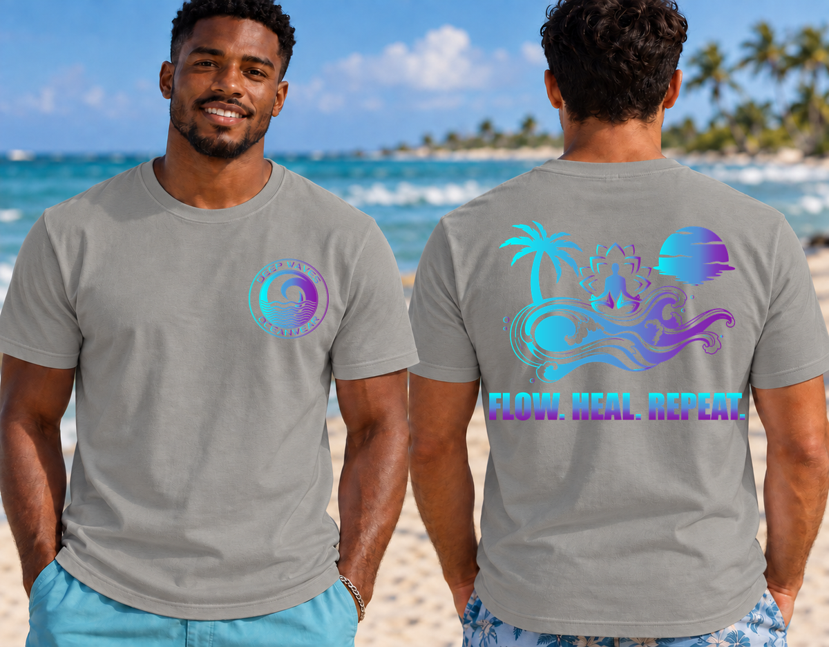 Deep Waves Men's Flow. Heal. Repeat. Graphic Tee